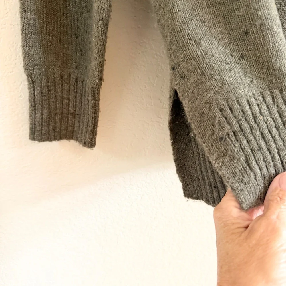 Madewell Womens Green Donegal Wool Blend V-Neck Pullover Sweater Size S Small - Picture 7 of 11
